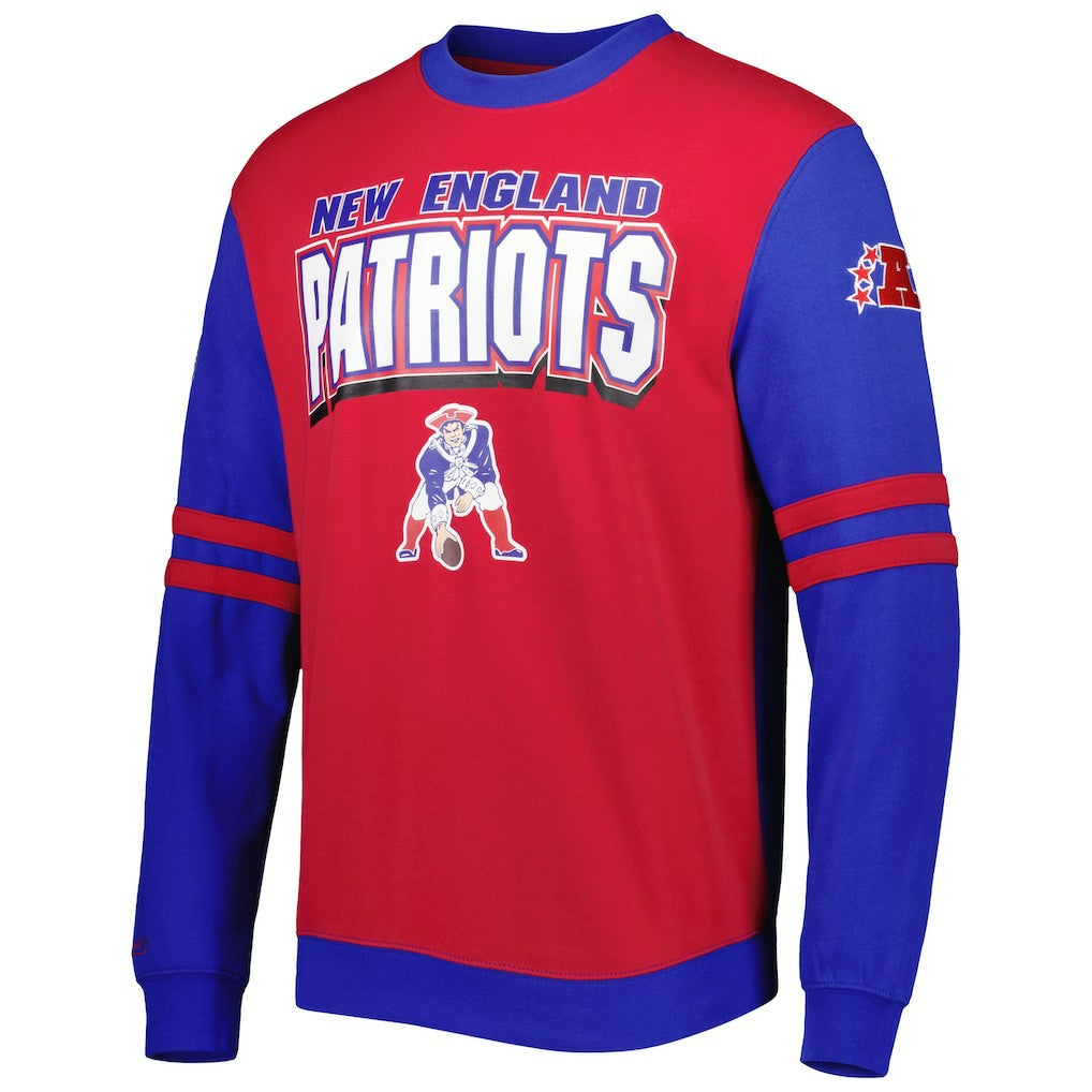 New England Patriots All Over 2.0 Pullover Sweatshirt - Red - Mitchell & Ness