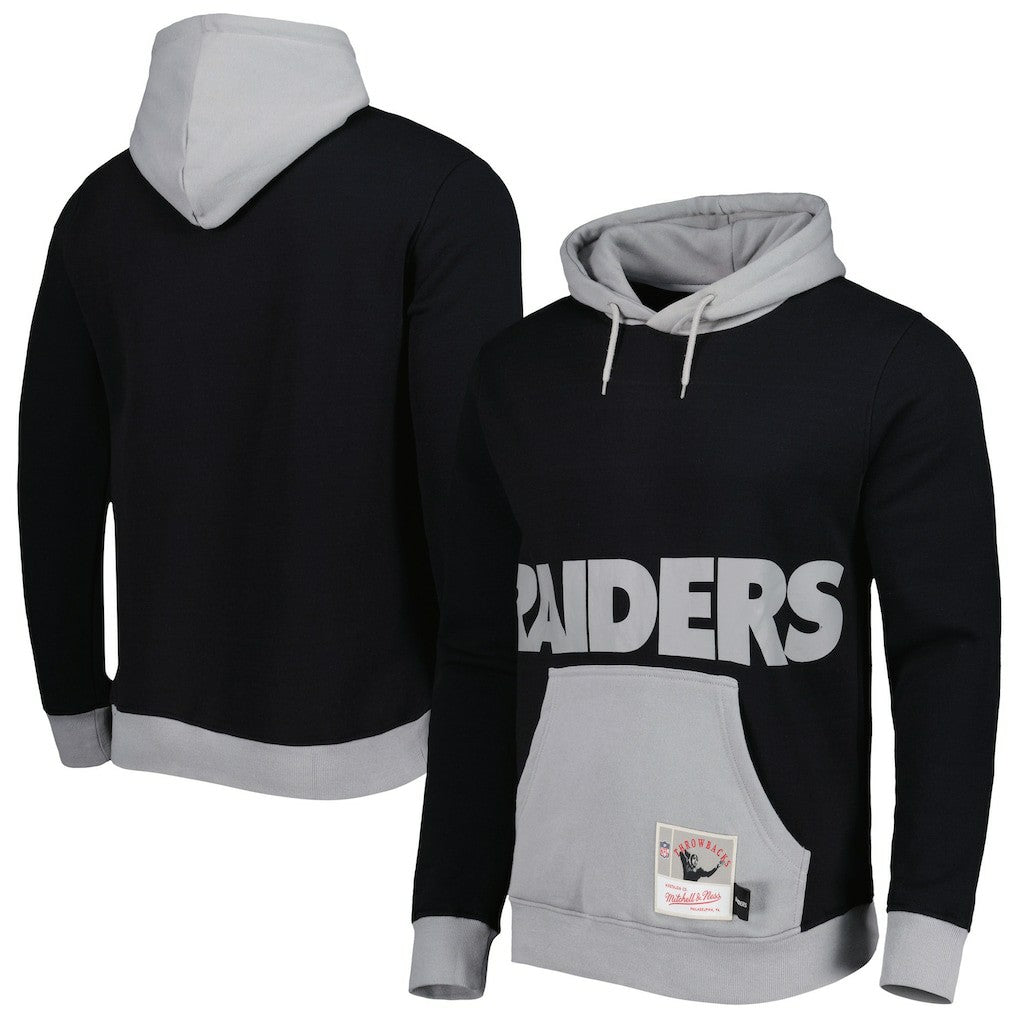 Las Vegas Raiders Big Face 5.0 Pullover Hoodie - Black - Mitchell & Ness