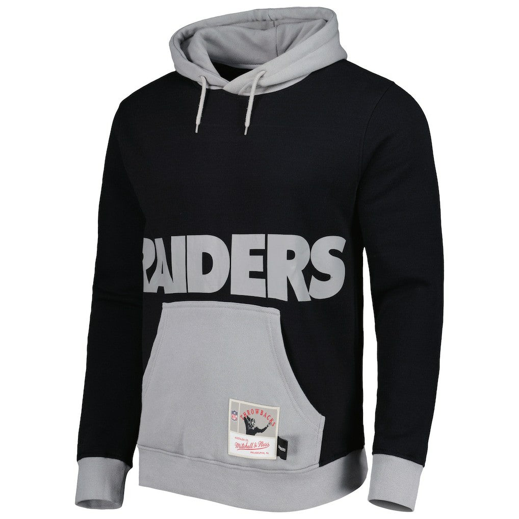Las Vegas Raiders Big Face 5.0 Pullover Hoodie - Black - Mitchell & Ness