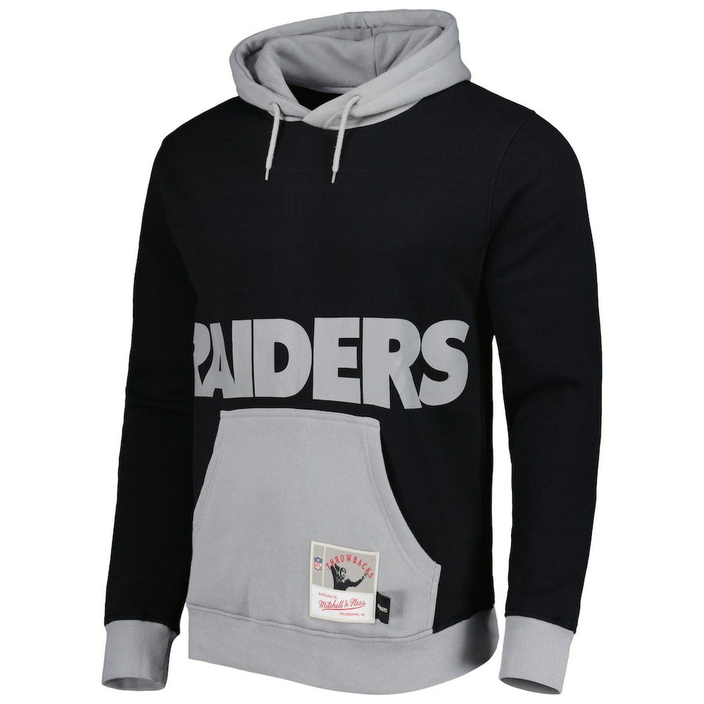 Las Vegas Raiders Big Face 5.0 Pullover Hoodie - Black - Mitchell & Ness