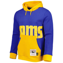 Los Angeles Rams Big Face 5.0 Pullover Hoodie - Royal - Mitchell & Ness