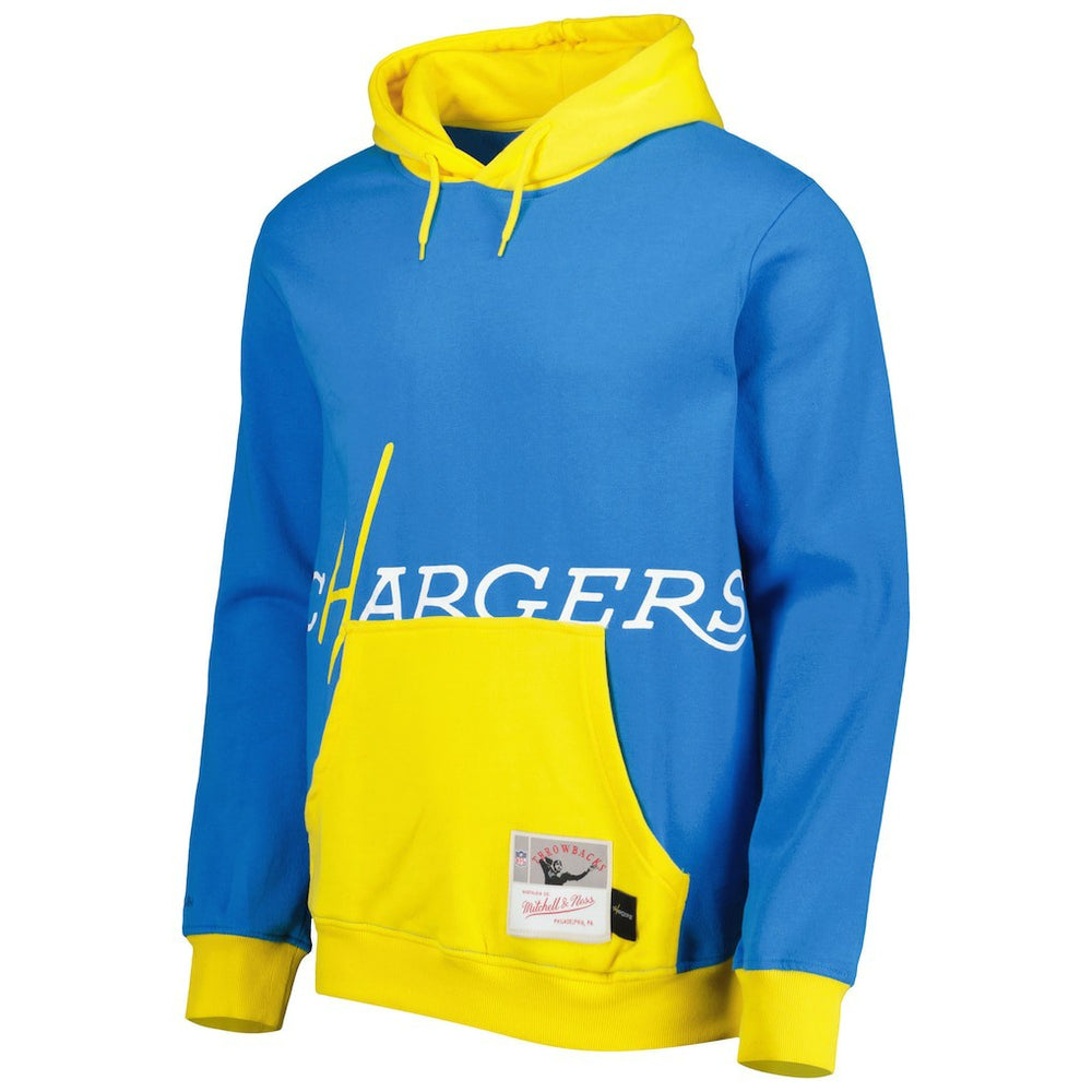 Los Angeles Chargers Big Face 5.0 Pullover Hoodie - Powder Blue - Mitchell & Ness