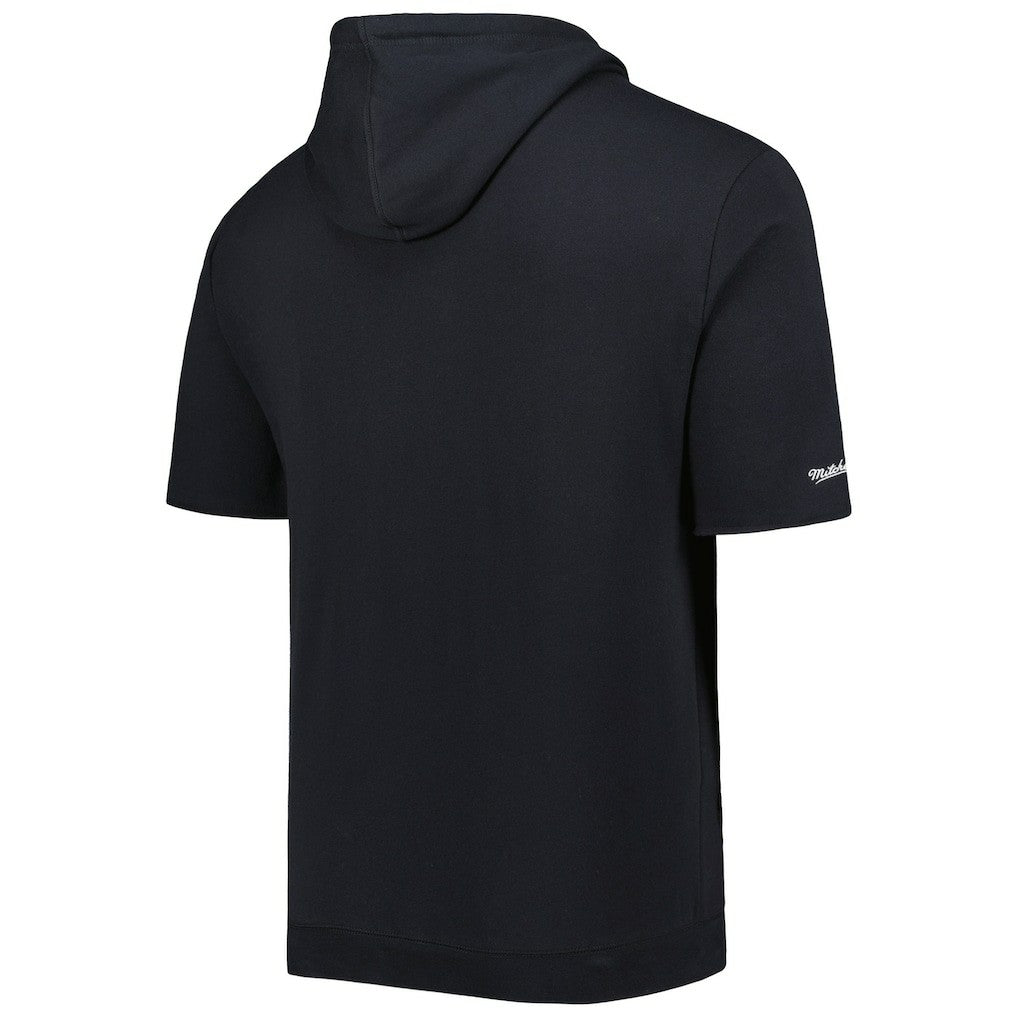 Las Vegas Raiders Washed Short Sleeve Pullover Hoodie - Black - Mitchell & Ness