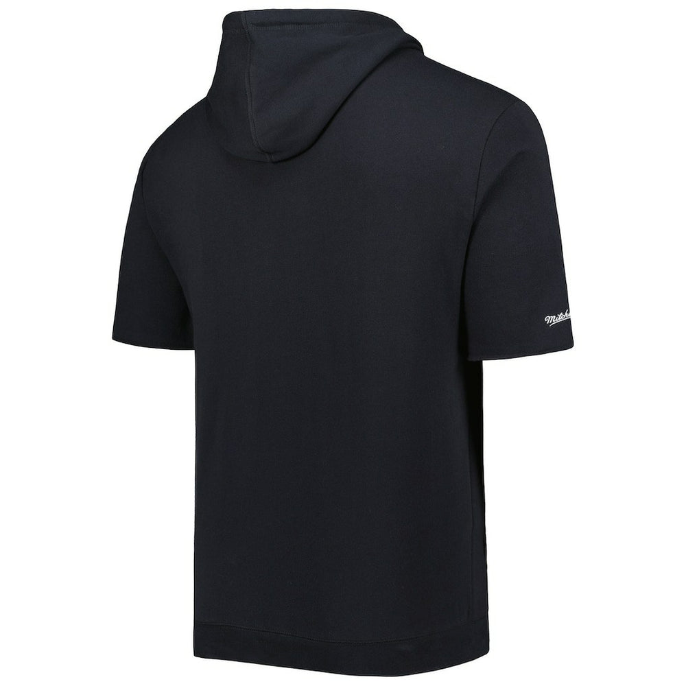 Las Vegas Raiders Washed Short Sleeve Pullover Hoodie - Black - Mitchell & Ness