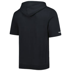 Pittsburgh Steelers Washed Short Sleeve Pullover Hoodie - Black - Mitchell & Ness