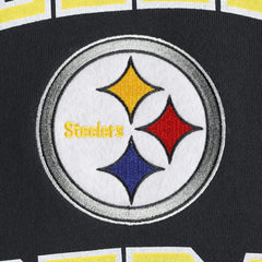 Pittsburgh Steelers Washed Short Sleeve Pullover Hoodie - Black - Mitchell & Ness