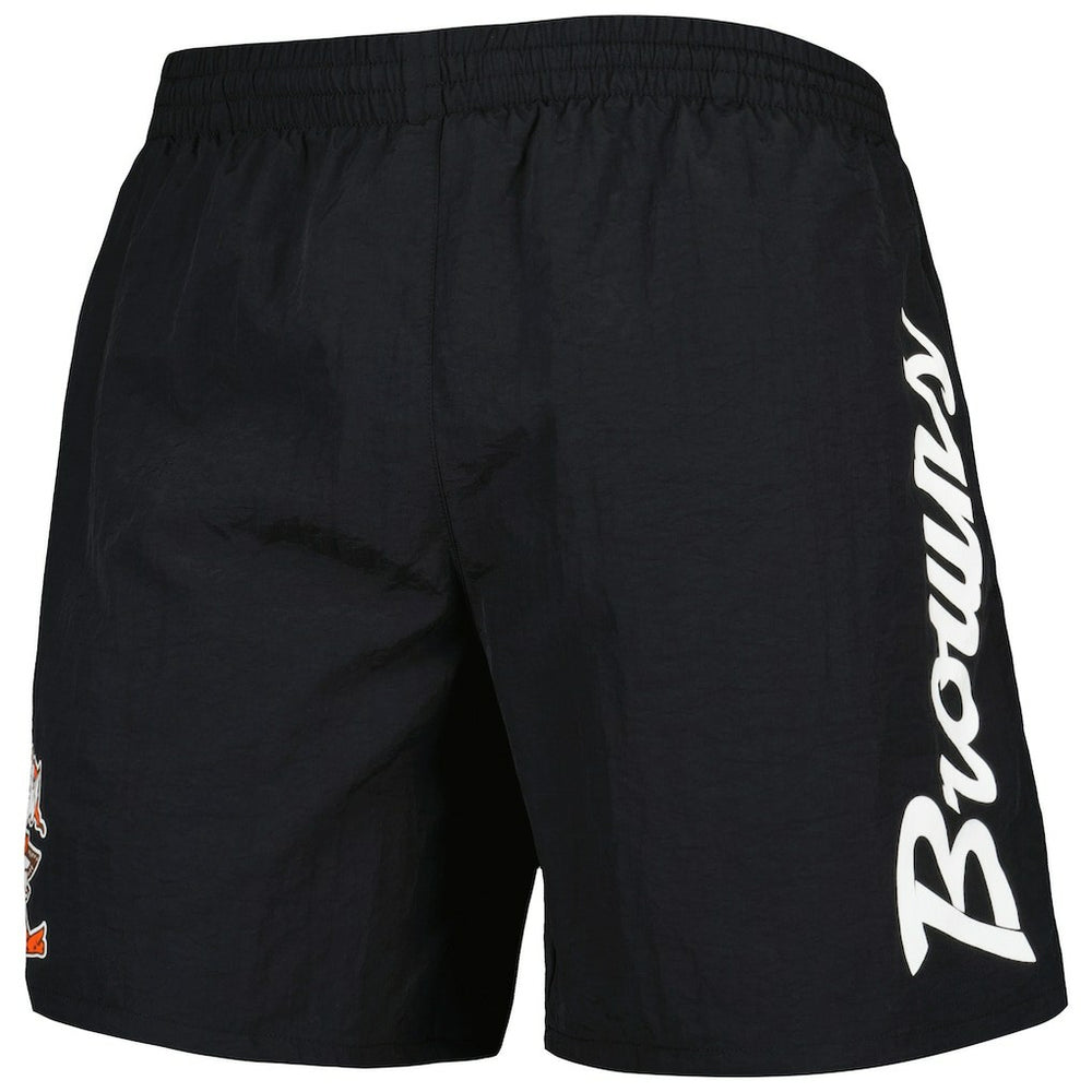 Cleveland Browns Team Essentials Nylon Shorts - Black - Mitchell & Ness