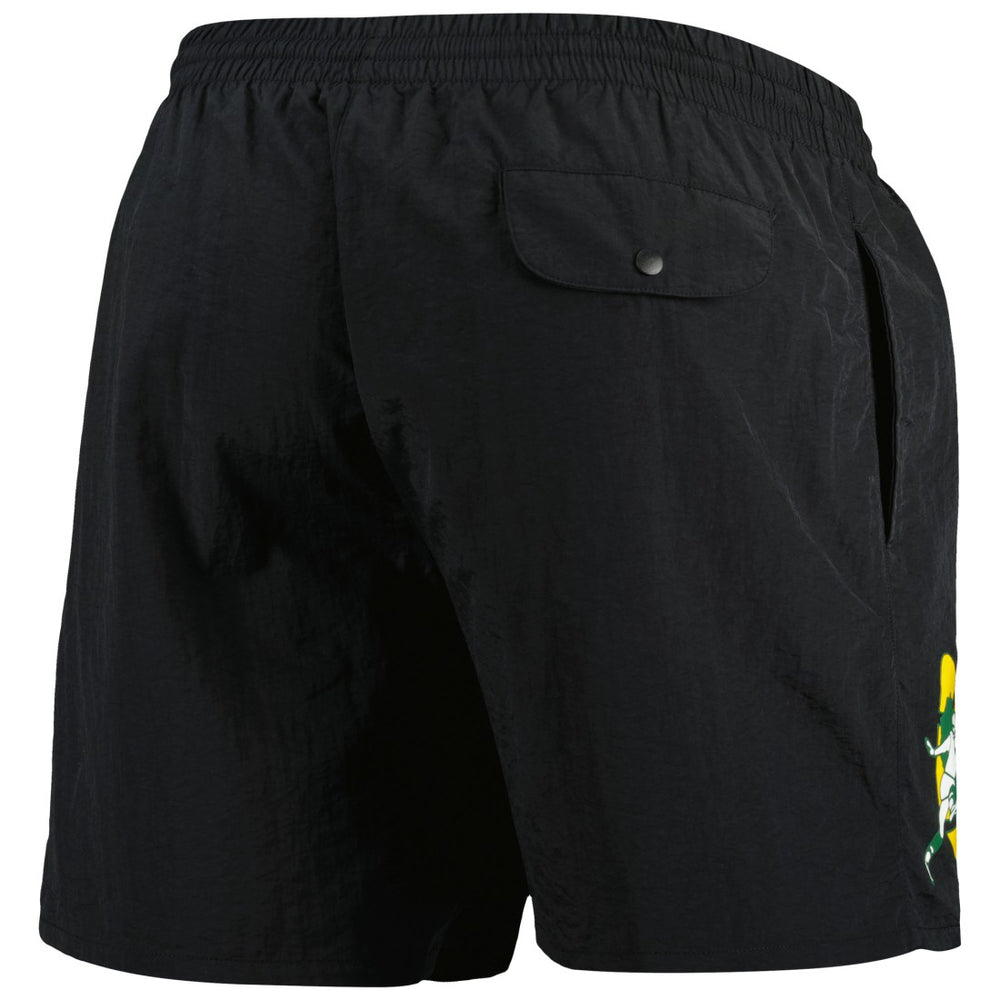 Green Bay Packers Team Essentials Nylon Shorts - Black - Mitchell & Ness