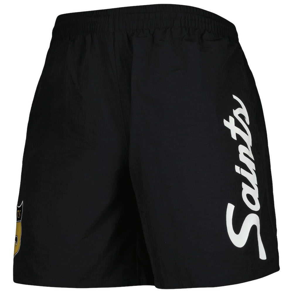New Orleans Saints Team Essentials Nylon Shorts - Black - Mitchell & Ness