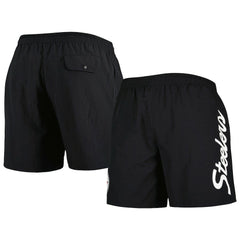 Pittsburgh Steelers Team Essentials Nylon Shorts - Black - Mitchell & Ness