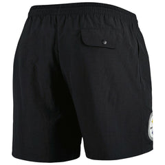 Pittsburgh Steelers Team Essentials Nylon Shorts - Black - Mitchell & Ness