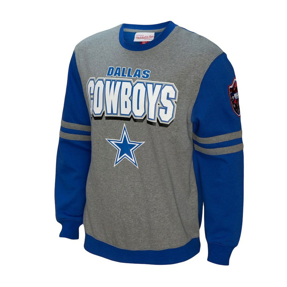 Dallas Cowboys All Over 2.0 Pullover Sweatshirt - Royal - Mitchell & Ness