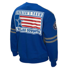 Dallas Cowboys All Over 2.0 Pullover Sweatshirt - Royal - Mitchell & Ness