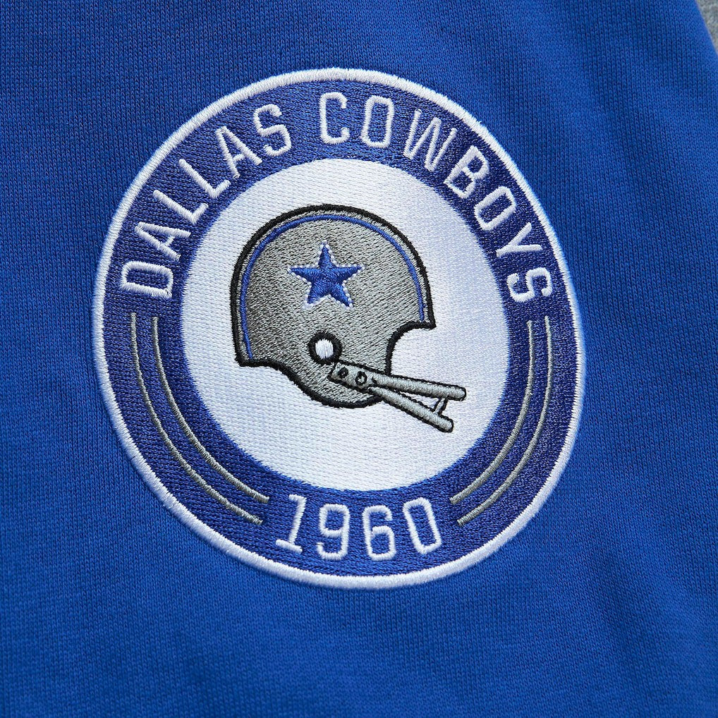 Dallas Cowboys All Over 2.0 Pullover Sweatshirt - Royal - Mitchell & Ness