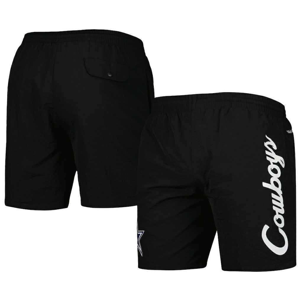 Dallas Cowboys Team Essentials Nylon Shorts - Black - Mitchell & Ness