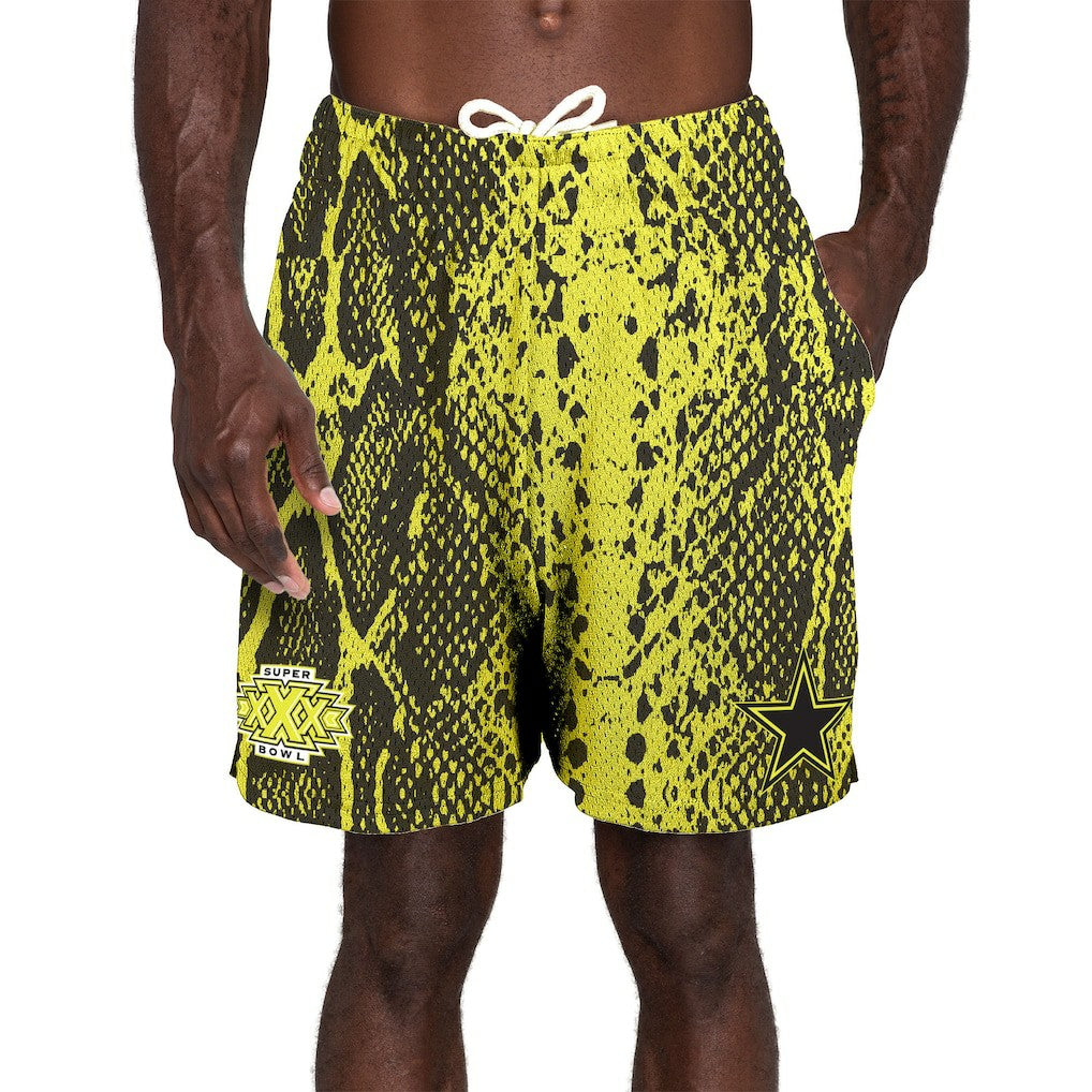 Dallas Cowboys New Era Super Bowl XXX Summer Pop Shorts - Yellow - NFL