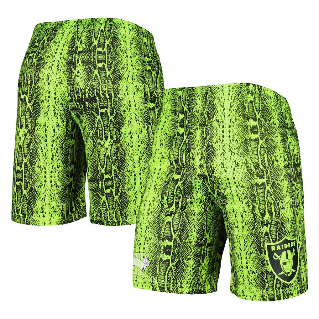 Las Vegas Raiders New Era Summer Pop Shorts - Neon Green - NFL
