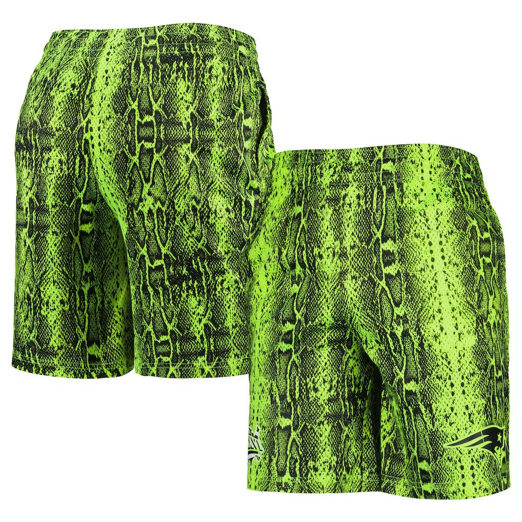 New England Patriots New Era Summer Pop Shorts - Neon Green - NFL