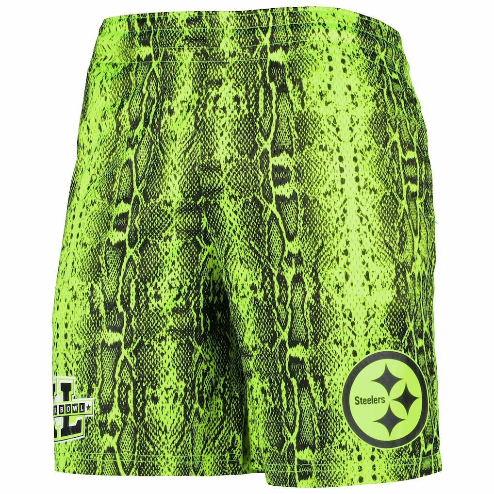 Pittsburgh Steelers New Era Summer Pop Shorts - Neon Green - NFL