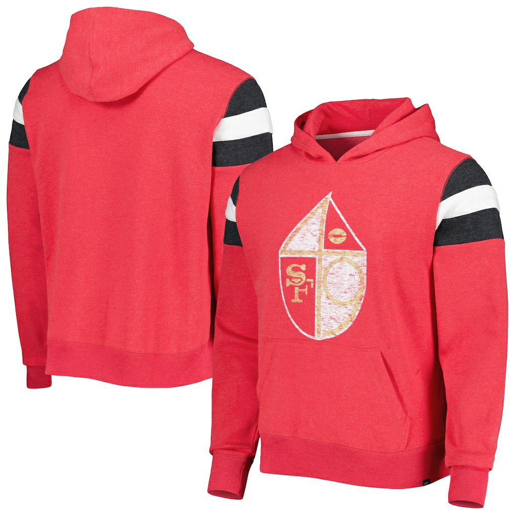San Francisco 49ers '47 Legacy Premier Nico Pullover Hoodie - Scarlet - 47 brand