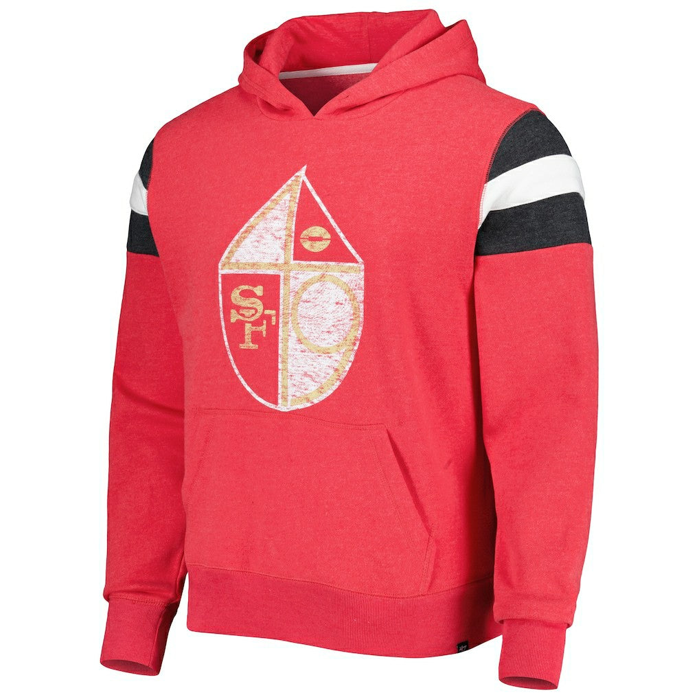 San Francisco 49ers '47 Legacy Premier Nico Pullover Hoodie - Scarlet - 47 brand