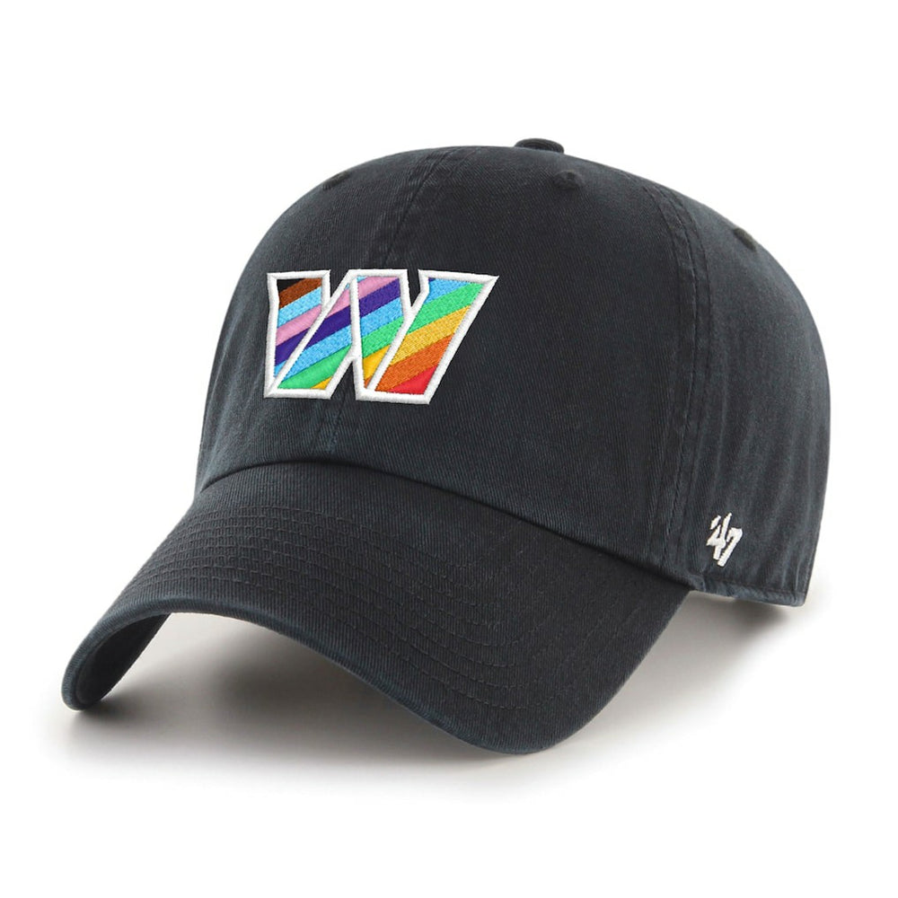 Washington Commanders '47 Logo Pride Clean Up Adjustable Hat - Black - 47 brand