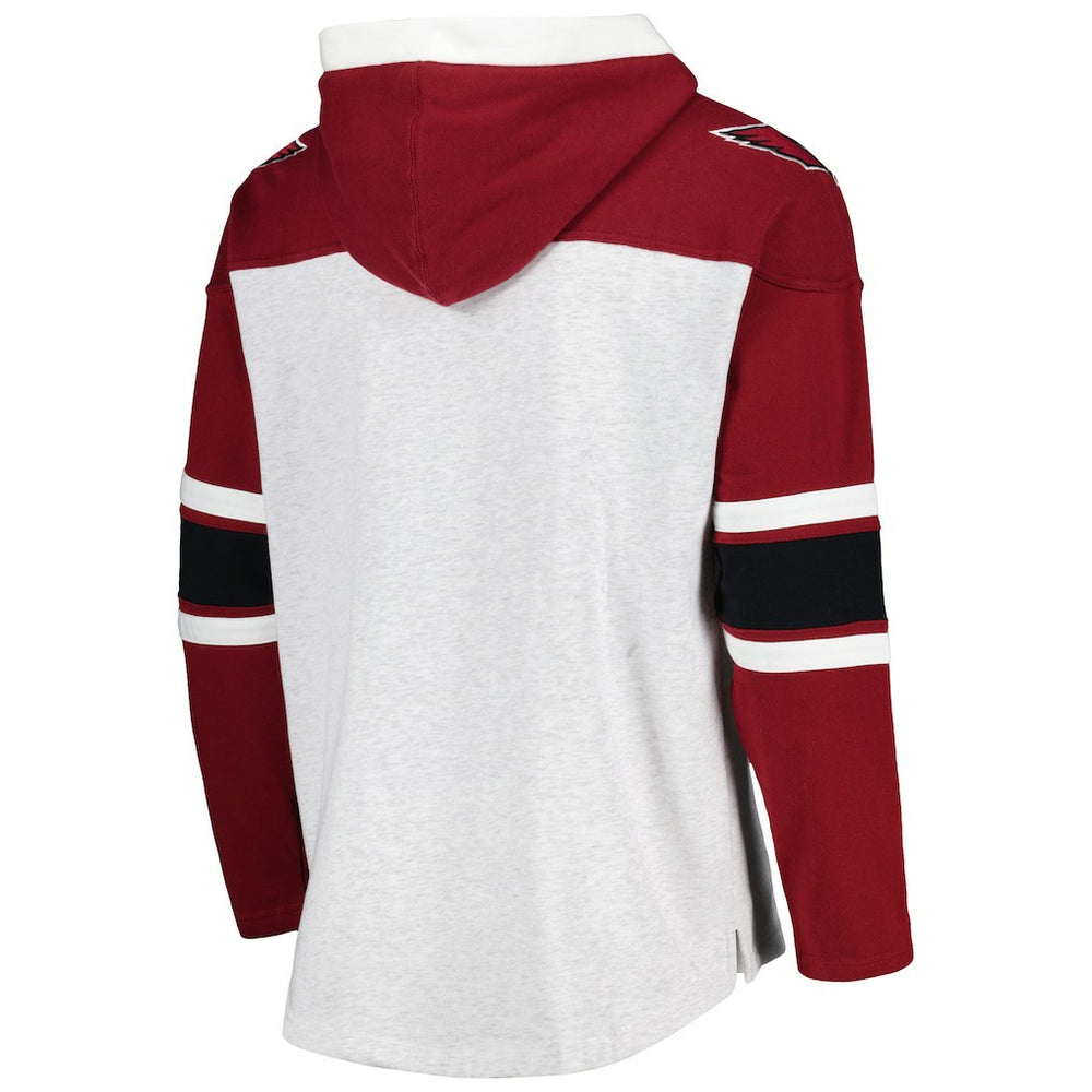 Arizona Cardinals '47 Gridiron Lace-Up Pullover Hoodie - Heather Gray - 47 brand