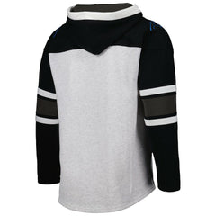 Carolina Panthers '47 Gridiron Lace-Up Pullover Hoodie - Heather Gray - 47 brand