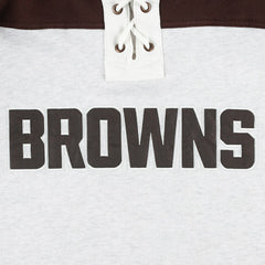 Cleveland Browns '47 Gridiron Lace-Up Pullover Hoodie - Heather Gray - 47 brand