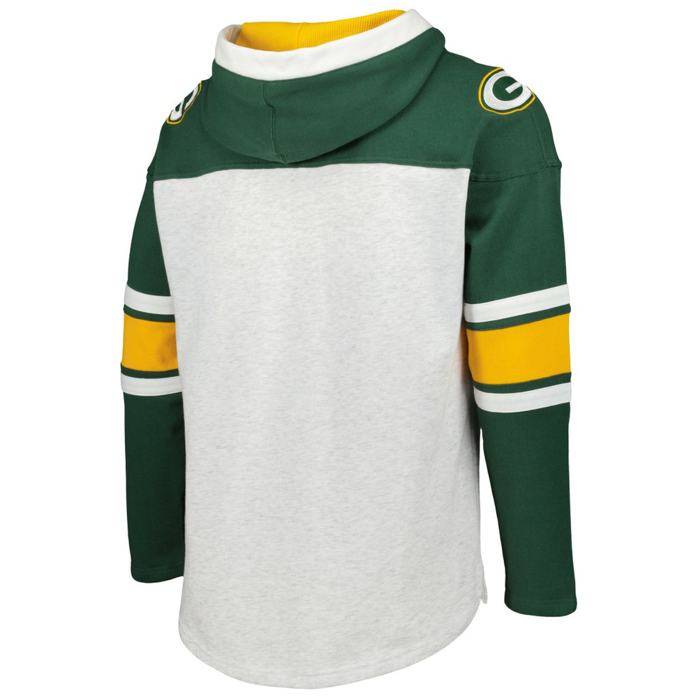 Green Bay Packers '47 Gridiron Lace-Up Pullover Hoodie - Heather Gray - 47 brand