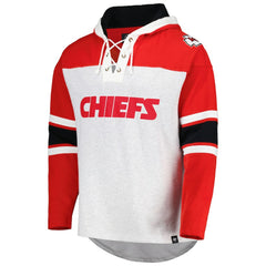 Kansas City Chiefs '47 Gridiron Lace-Up Pullover Hoodie - Heather Gray - 47 brand