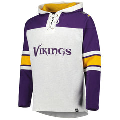 Minnesota Vikings '47 Gridiron Lace-Up Pullover Hoodie - Heather Gray - 47 brand