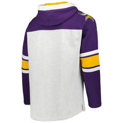 Minnesota Vikings '47 Gridiron Lace-Up Pullover Hoodie - Heather Gray - 47 brand