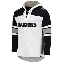Las Vegas Raiders '47 Gridiron Lace-Up Pullover Hoodie - Heather Gray - 47 brand