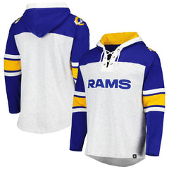 Los Angeles Rams '47 Gridiron Lace-Up Pullover Hoodie - Heather Gray - 47 brand