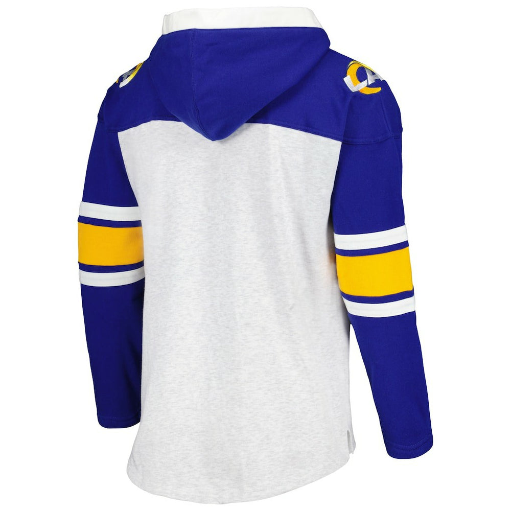 Los Angeles Rams '47 Gridiron Lace-Up Pullover Hoodie - Heather Gray - 47 brand