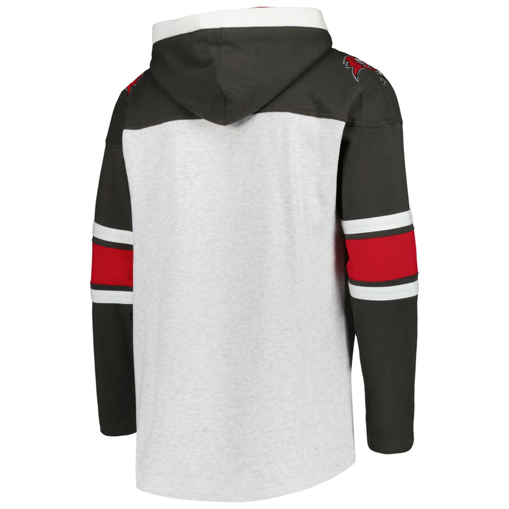 Tampa Bay Buccaneers '47 Gridiron Lace-Up Pullover Hoodie - Heather Gray - 47 brand