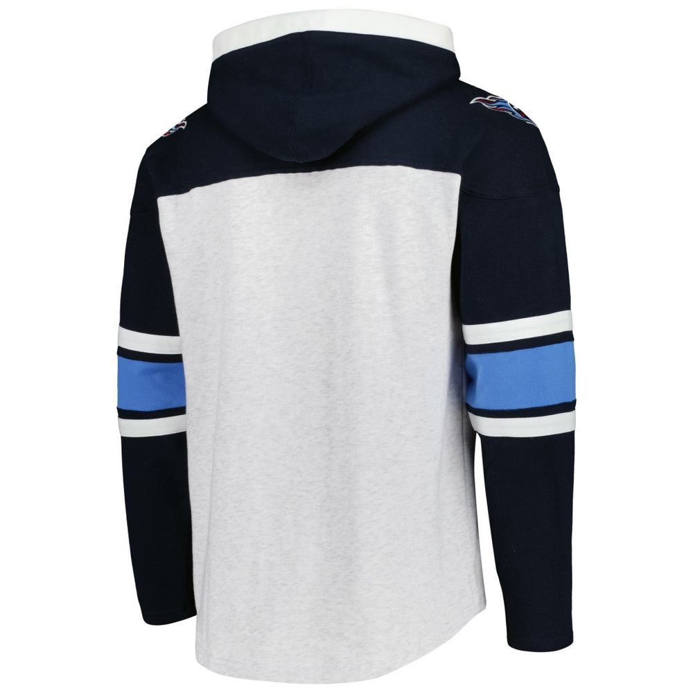Tennessee Titans '47 Gridiron Lace-Up Pullover Hoodie - Heather Gray - 47 brand