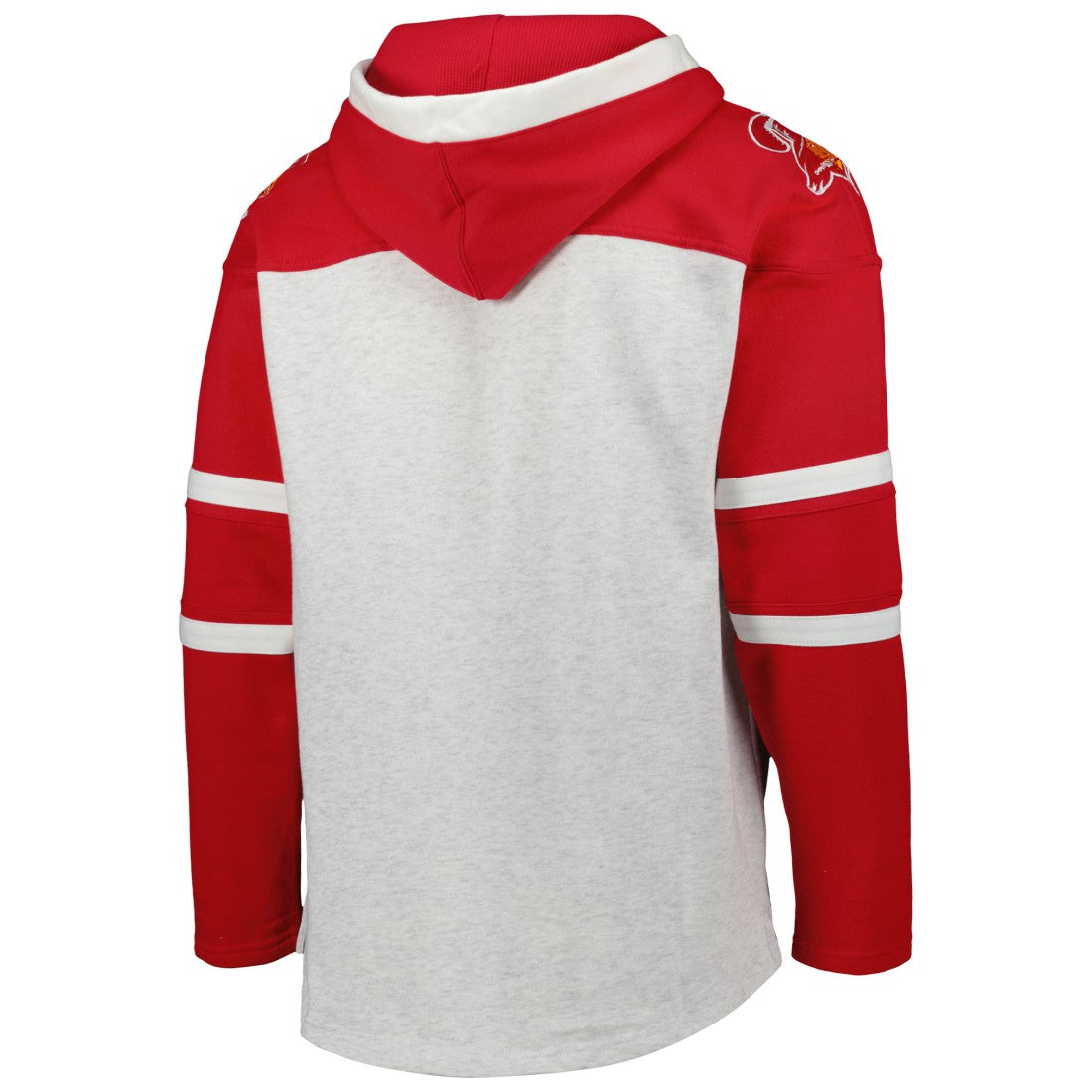 Tampa Bay Buccaneers '47 Historic Logo Gridiron Lace-Up Pullover Hoodie - Heather Gray - 47 brand