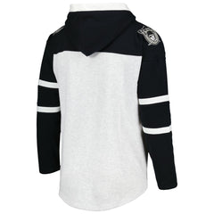 Las Vegas Raiders '47 Historic Logo Gridiron Lace-Up Pullover Hoodie - Heather Gray - 47 brand