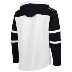 Pittsburgh Steelers '47 Historic Logo Gridiron Lace-Up Pullover Hoodie - Heather Gray - 47 brand