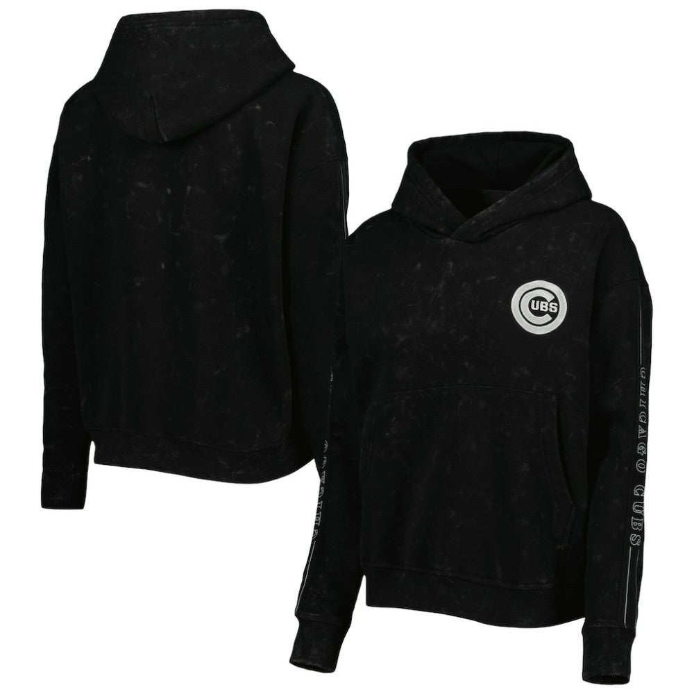 Chicago Cubs The Wild Collective Women's Marble Pullover Hoodie for sale