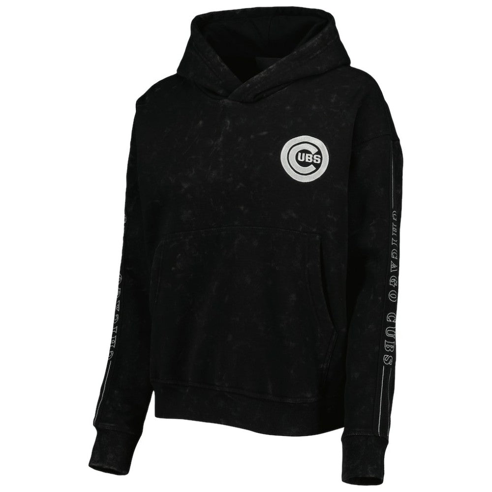 Chicago Cubs The Wild Collective Women's Marble Pullover Hoodie for sale