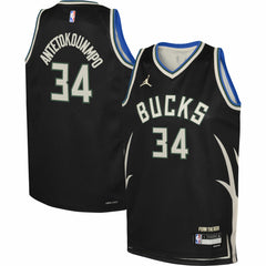Giannis Antetokounmpo Milwaukee Bucks Jordan Brand Youth Swingman Jersey Statement Edition Black