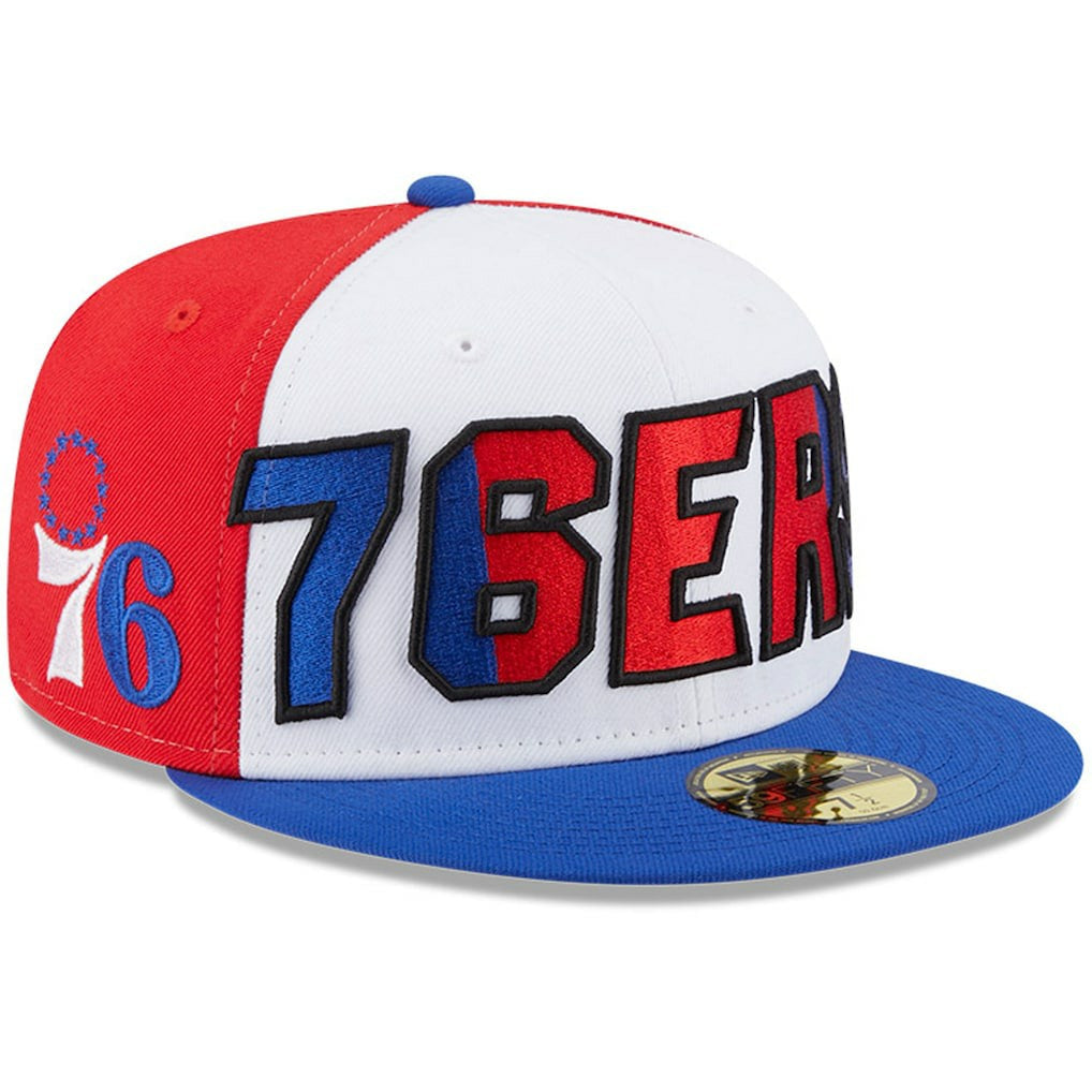 New Era Philadelphia 76ers Back Half 9FIFTY Fitted Hat White/Royal