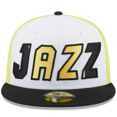 New Era Utah Jazz Back Half 59FIFTY Fitted Hat White/Black