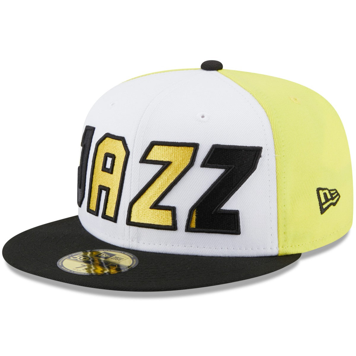 New Era Utah Jazz Back Half 59FIFTY Fitted Hat White/Black