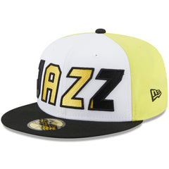 New Era Utah Jazz Back Half 59FIFTY Fitted Hat White/Black