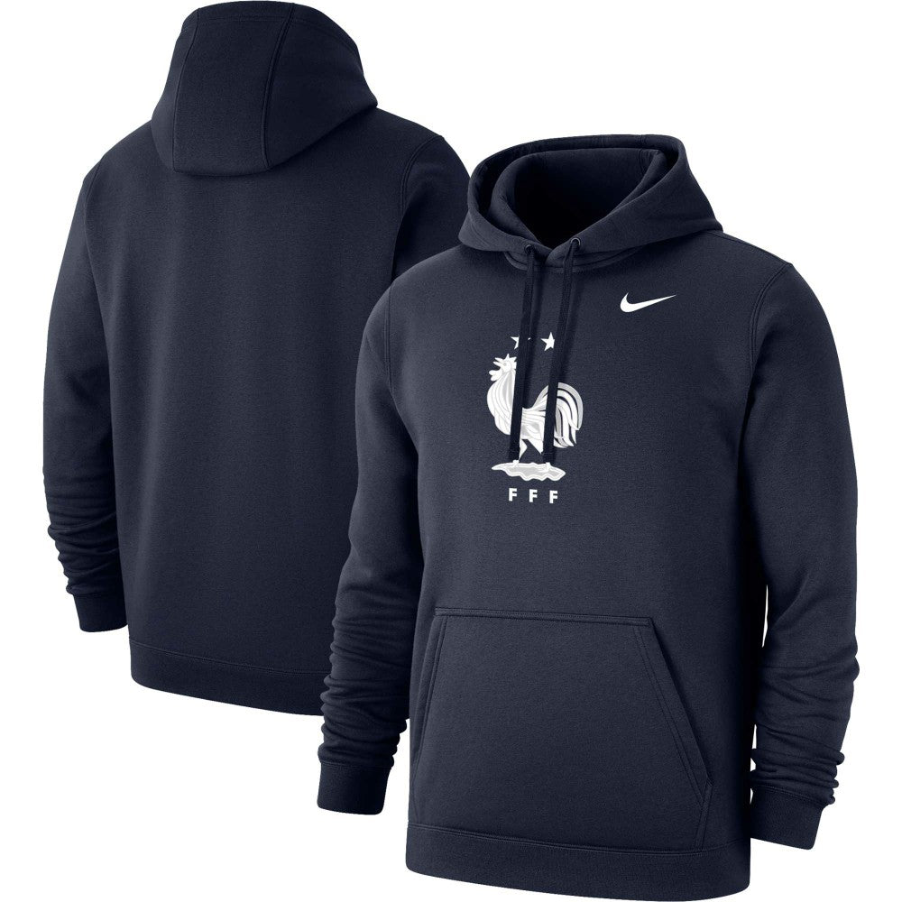 Nike - France National Team Club Primary Pullover Hoodie - Navy