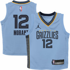 Ja Morant Memphis Grizzlies Jordan Brand Preschool 2022/23 Statement Edition Jersey Light Blue